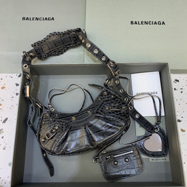 Balenciaga Le Cagole XS Shoulder Bag In Black, For Women, Women's Bags 10.2in/26cm