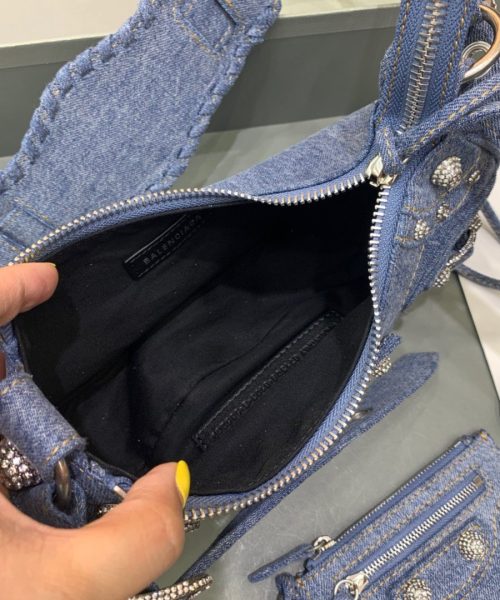 Balenciaga Le Cagole XS Shoulder Bag In Blue Washed, For Women, Women's Bags 10.2in/26cm