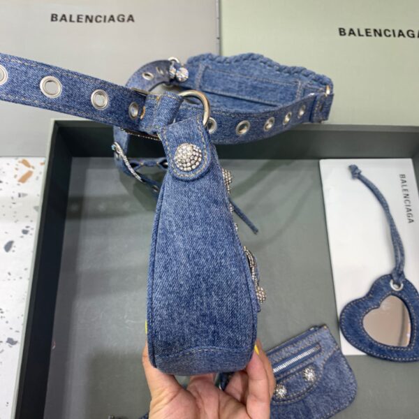 Balenciaga Le Cagole XS Shoulder Bag In Blue Washed, For Women, Women's Bags 10.2in/26cm