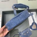 Balenciaga Le Cagole XS Shoulder Bag In Blue Washed, For Women, Women's Bags 10.2in/26cm