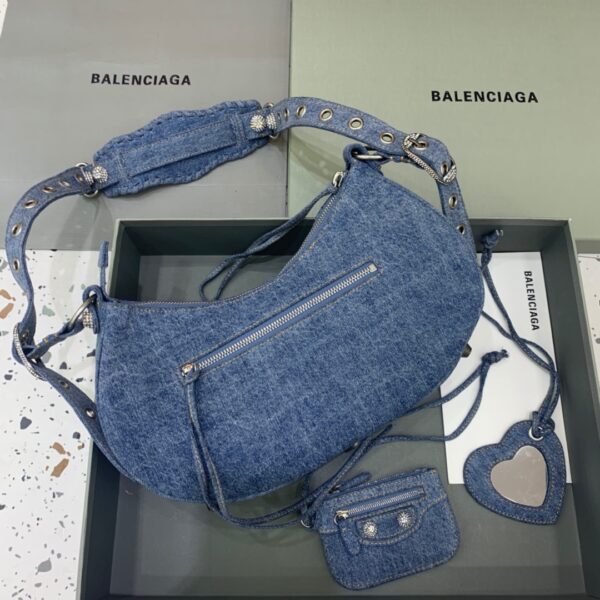 Balenciaga Le Cagole XS Shoulder Bag In Blue Washed, For Women, Women's Bags 13in/33cm