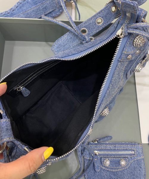 Balenciaga Le Cagole XS Shoulder Bag In Blue Washed, For Women, Women's Bags 13in/33cm