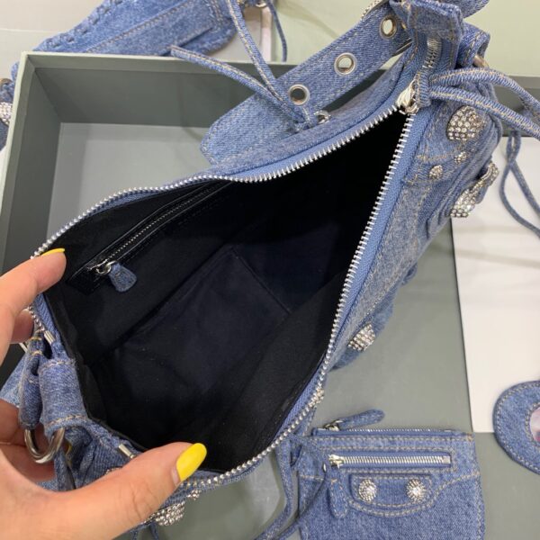 Balenciaga Le Cagole XS Shoulder Bag In Blue Washed, For Women, Women's Bags 13in/33cm