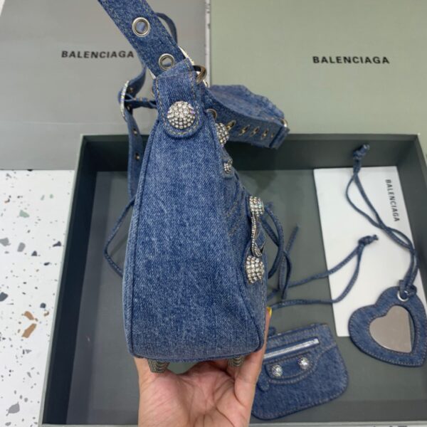Balenciaga Le Cagole XS Shoulder Bag In Blue Washed, For Women, Women's Bags 13in/33cm