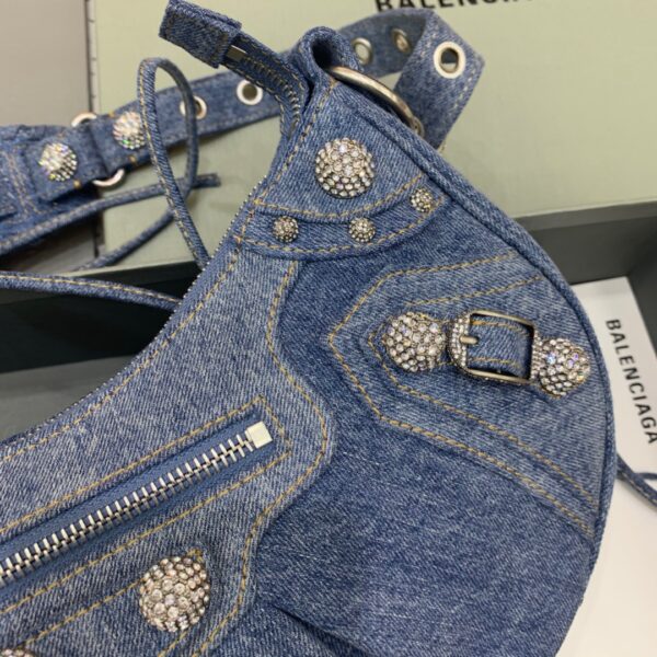 Balenciaga Le Cagole XS Shoulder Bag In Blue Washed, For Women, Women's Bags 13in/33cm