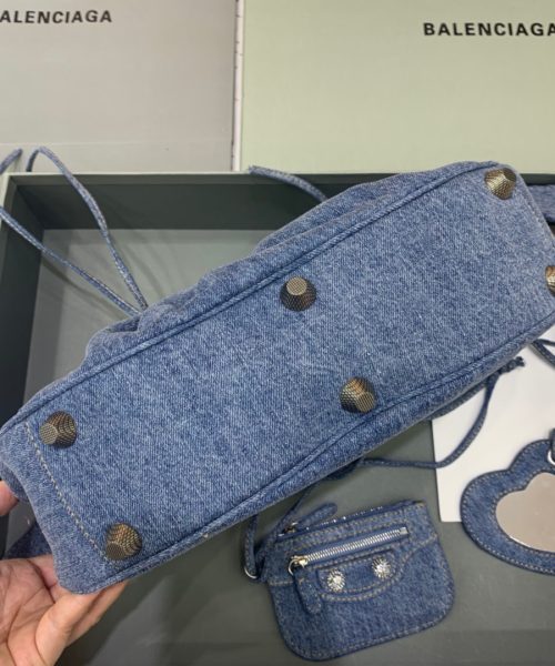Balenciaga Le Cagole XS Shoulder Bag In Blue Washed, For Women, Women's Bags 13in/33cm
