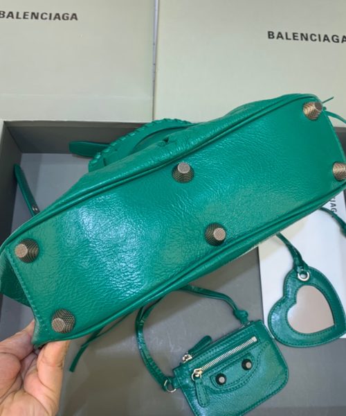 Balenciaga Le Cagole XS Shoulder Bag In Dark Green, For Women, Women's Bags 13in/33cm