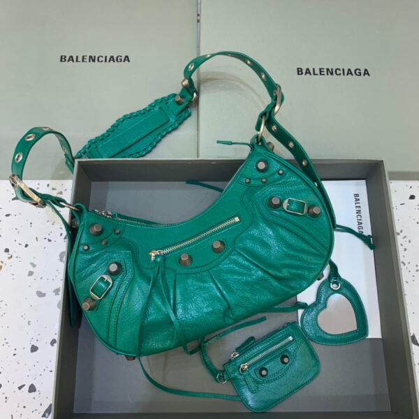 Balenciaga Le Cagole XS Shoulder Bag In Dark Green, For Women, Women's Bags 13in/33cm