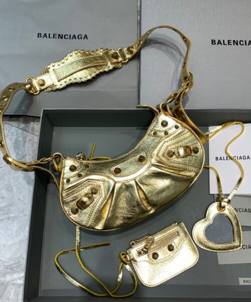 Balenciaga Le Cagole XS Shoulder Bag In Gold, For Women, Women's Bags 10.2in/26cm 6713090GT3M8005