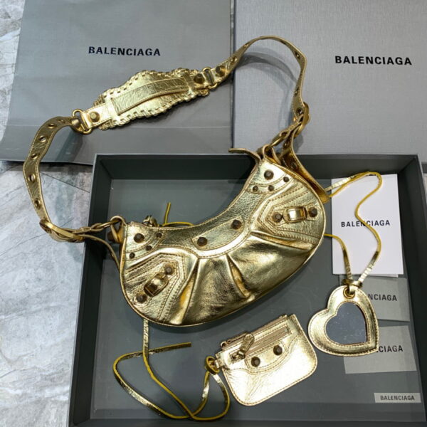 Balenciaga Le Cagole XS Shoulder Bag In Gold, For Women, Women's Bags 10.2in/26cm 6713090GT3M8005
