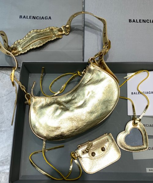 Balenciaga Le Cagole XS Shoulder Bag In Gold, For Women, Women's Bags 10.2in/26cm 6713090GT3M8005