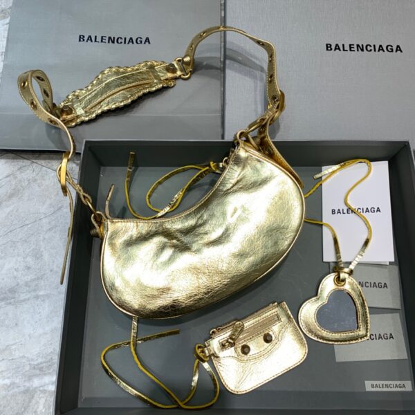 Balenciaga Le Cagole XS Shoulder Bag In Gold, For Women, Women's Bags 10.2in/26cm 6713090GT3M8005