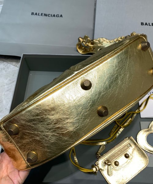 Balenciaga Le Cagole XS Shoulder Bag In Gold, For Women, Women's Bags 13in/33cm