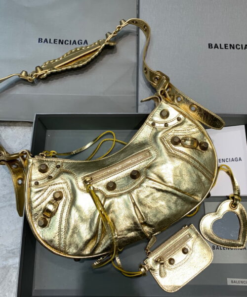 Balenciaga Le Cagole XS Shoulder Bag In Gold, For Women, Women's Bags 13in/33cm