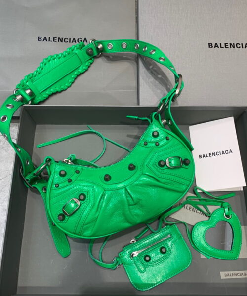 Balenciaga Le Cagole XS Shoulder Bag In Green, For Women, Women's Bags 10.2in/26cm 6713091VG9Y3809