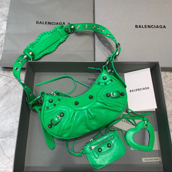 Balenciaga Le Cagole XS Shoulder Bag In Green, For Women, Women's Bags 10.2in/26cm 6713091VG9Y3809