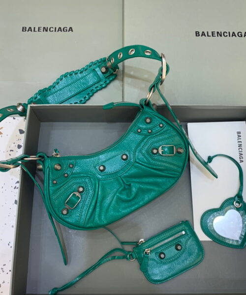 Balenciaga Le Cagole XS Shoulder Bag In Green, For Women, Women's Bags 10.2in/26cm