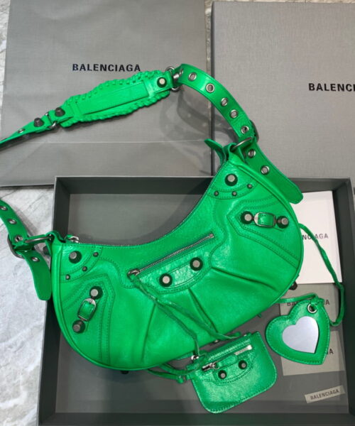 Balenciaga Le Cagole XS Shoulder Bag In Green, For Women, Women's Bags 13in/33cm