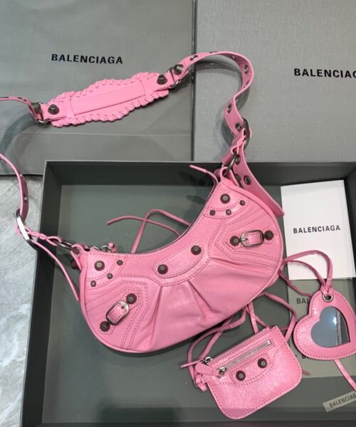 Balenciaga Le Cagole XS Shoulder Bag In Light Pink, For Women, Women's Bags 10.2in/26cm 6713091VG9Y5906