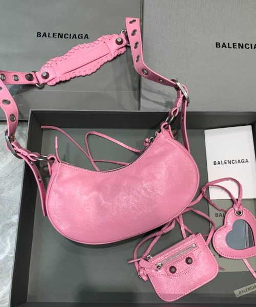 Balenciaga Le Cagole XS Shoulder Bag In Light Pink, For Women, Women's Bags 10.2in/26cm 6713091VG9Y5906