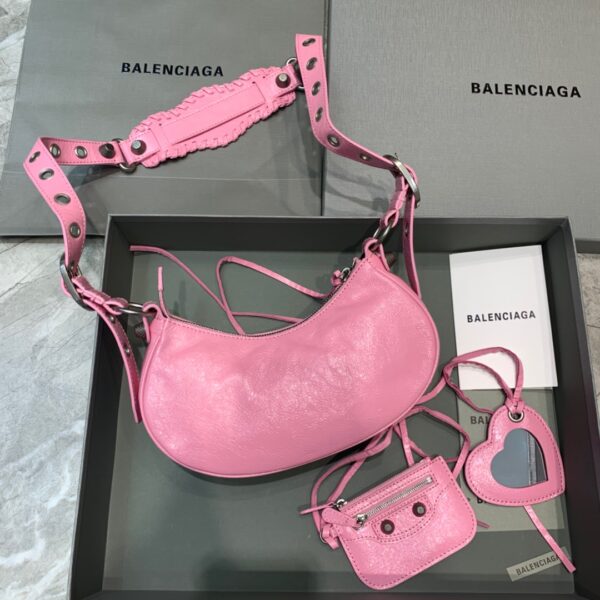 Balenciaga Le Cagole XS Shoulder Bag In Light Pink, For Women, Women's Bags 10.2in/26cm 6713091VG9Y5906