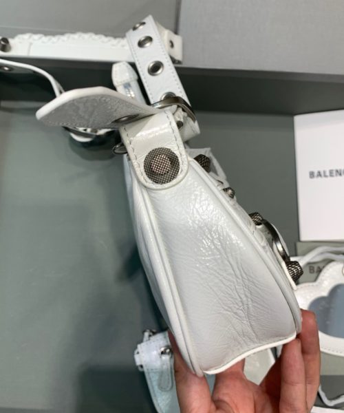 Balenciaga Le Cagole XS Shoulder Bag In Light White, For Women, Women's Bags 10.2in/26cm 6713091VG9Y9104