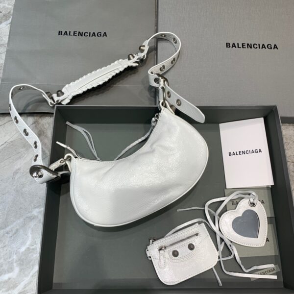 Balenciaga Le Cagole XS Shoulder Bag In Light White, For Women, Women's Bags 10.2in/26cm 6713091VG9Y9104