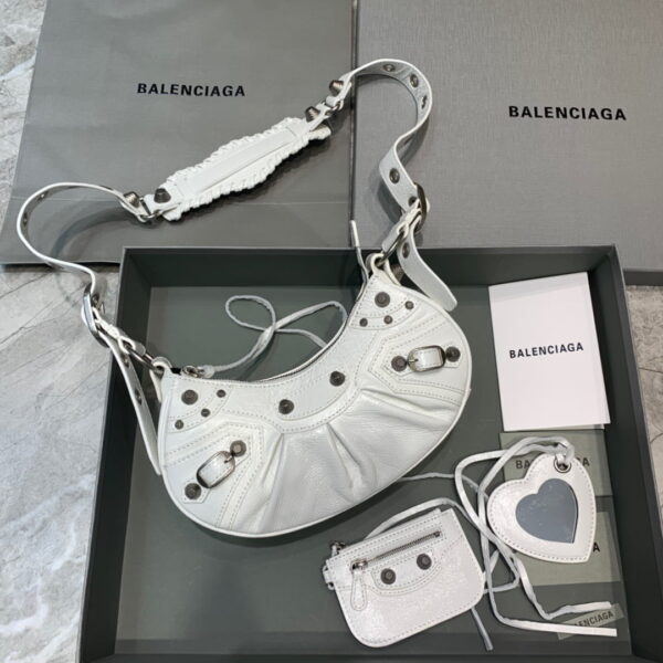 Balenciaga Le Cagole XS Shoulder Bag In Light White, For Women, Women's Bags 10.2in/26cm 6713091VG9Y9104