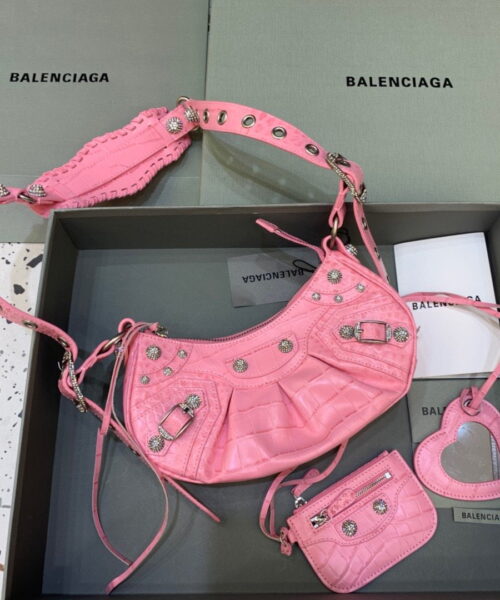 Balenciaga Le Cagole XS Shoulder Bag In Pink, For Women, Women's Bags 10.2in/26cm