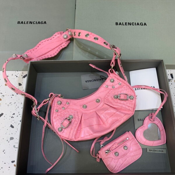 Balenciaga Le Cagole XS Shoulder Bag In Pink, For Women, Women's Bags 10.2in/26cm