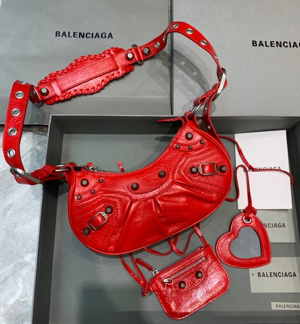 Balenciaga Le Cagole XS Shoulder Bag In Red, For Women, Women's Bags 10.2in/26cm 6713091VG9Y6406