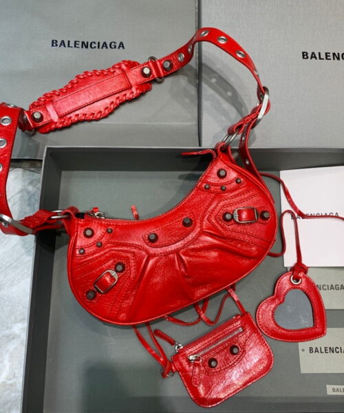 Balenciaga Le Cagole XS Shoulder Bag In Red, For Women, Women's Bags 10.2in/26cm 6713091VG9Y6406