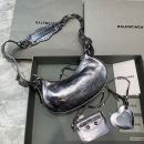 Balenciaga Le Cagole XS Shoulder Bag In Sliver, For Women, Women's Bags 10.2in/26cm
