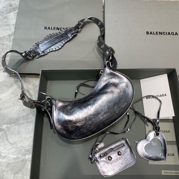 Balenciaga Le Cagole XS Shoulder Bag In Sliver, For Women, Women's Bags 10.2in/26cm