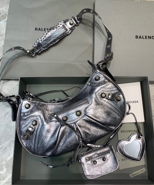 Balenciaga Le Cagole XS Shoulder Bag In Sliver, For Women, Women's Bags 13in/33cm