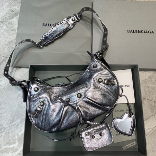 Balenciaga Le Cagole XS Shoulder Bag In Sliver, For Women, Women's Bags 13in/33cm