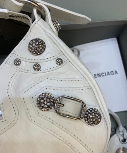 Balenciaga Le Cagole XS Shoulder Bag In White, For Women, Women's Bags 13in/33cm 700940210BK9104