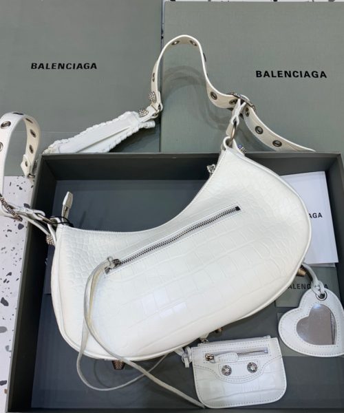 Balenciaga Le Cagole XS Shoulder Bag In White, For Women, Women's Bags 13in/33cm 700940210BK9104