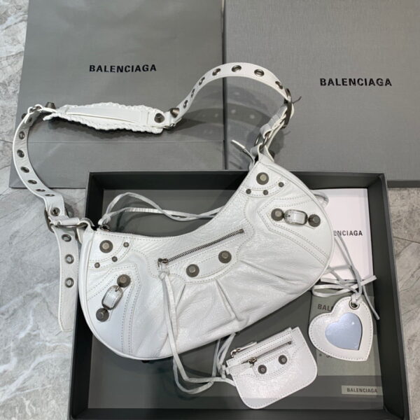 Balenciaga Le Cagole XS Shoulder Bag In White, For Women, Women's Bags 13in/33cm