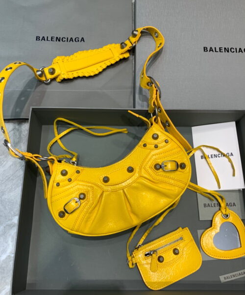 Balenciaga Le Cagole XS Shoulder Bag In Yellow, For Women, Women's Bags 10.2in/26cm