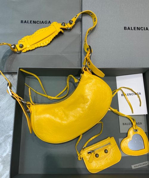 Balenciaga Le Cagole XS Shoulder Bag In Yellow, For Women, Women's Bags 10.2in/26cm