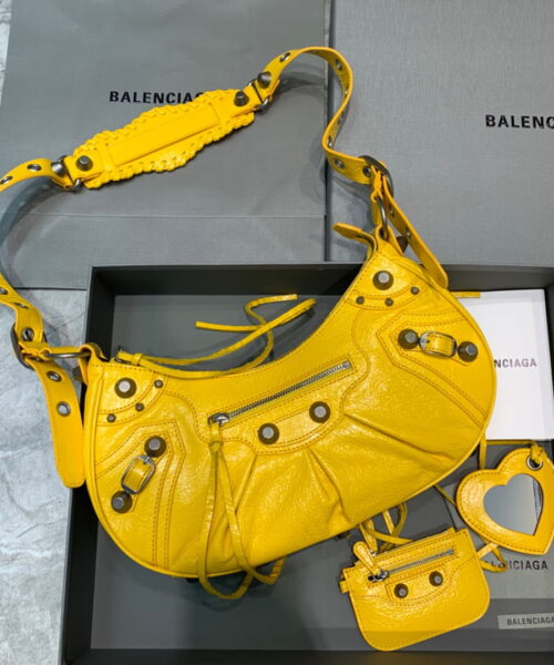 Balenciaga Le Cagole XS Shoulder Bag In Yellow, For Women, Women's Bags 13in/33cm