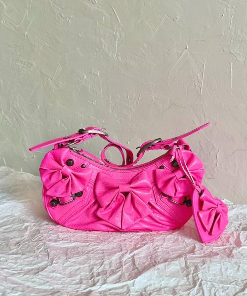 Balenciaga Le Cagole Xs Shoulder Bag Pink/Black For Women 10.2in/26cm