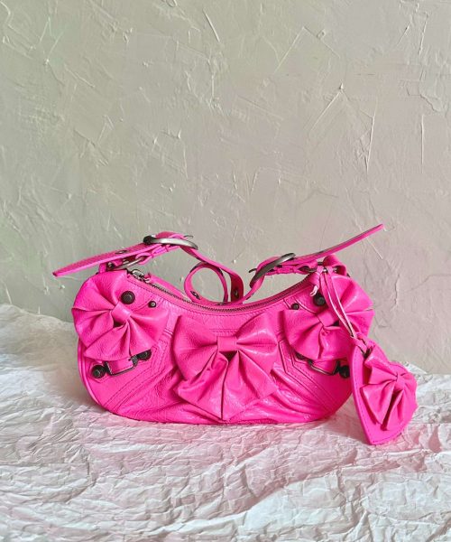 Balenciaga Le Cagole Xs Shoulder Bag Pink/Black For Women 10.2in/26cm