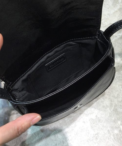 Balenciaga Leader Soft Round Cross Bag In Black, For Women, Women's Bags 6.3in/16cm