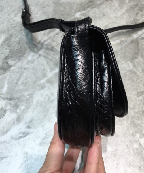 Balenciaga Leader Soft Round Cross Bag In Black, For Women, Women's Bags 6.3in/16cm