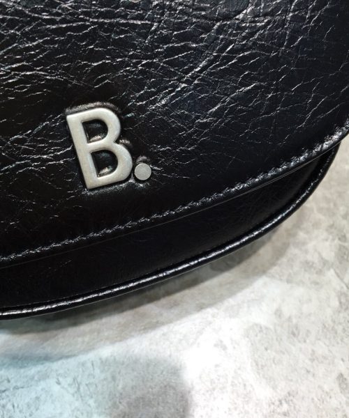 Balenciaga Leader Soft Round Cross Bag In Black, For Women, Women's Bags 6.3in/16cm