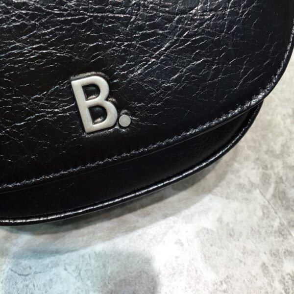 Balenciaga Leader Soft Round Cross Bag In Black, For Women, Women's Bags 6.3in/16cm