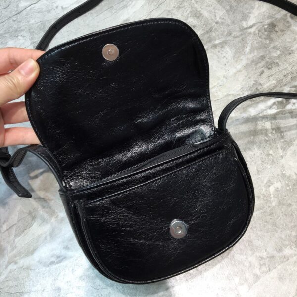 Balenciaga Leader Soft Round Cross Bag In Black, For Women, Women's Bags 6.3in/16cm