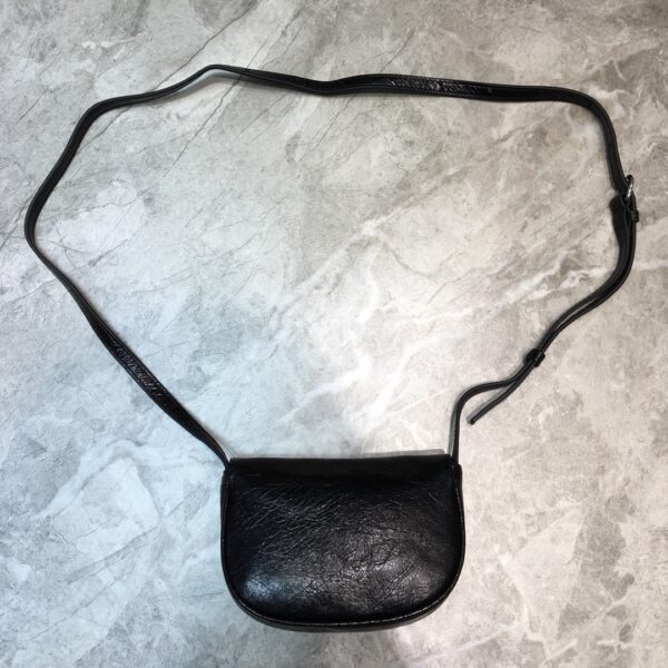 Balenciaga Leader Soft Round Cross Bag In Black, For Women, Women's Bags 6.3in/16cm